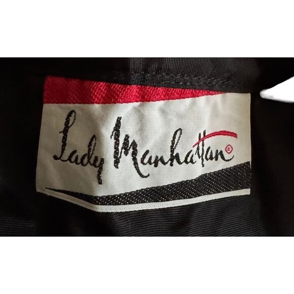 Vintage Lady Manhattan‎ Velvet Lace Skirt Women's Size Small Blk Burgundy GUC - Picture 7 of 7